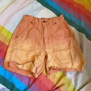NEW BDG Urban Outfitters Kiara Utility Shorts Orange Ombré Cargo Small Cutoff